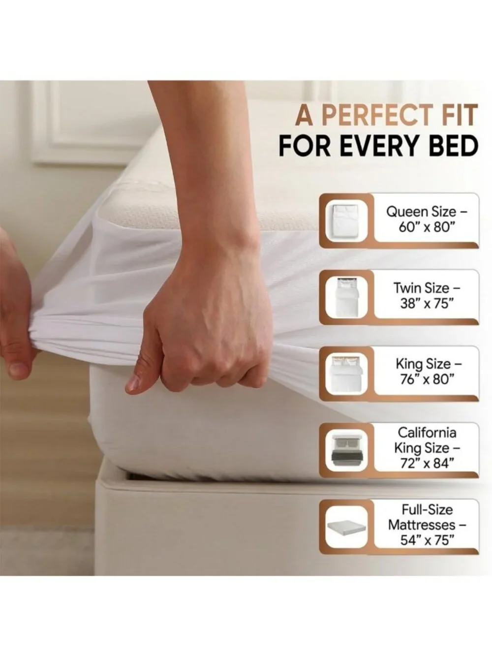 Waterproof Twin Organic Mattress Protector - Soft Cotton, Noiseless, Deep Pocket